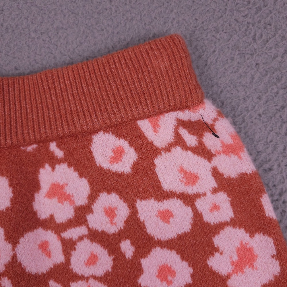 UGG Knit Shorts Womens XS Orange Pink Leopard Shaina Pull On - Picture 11 of 12